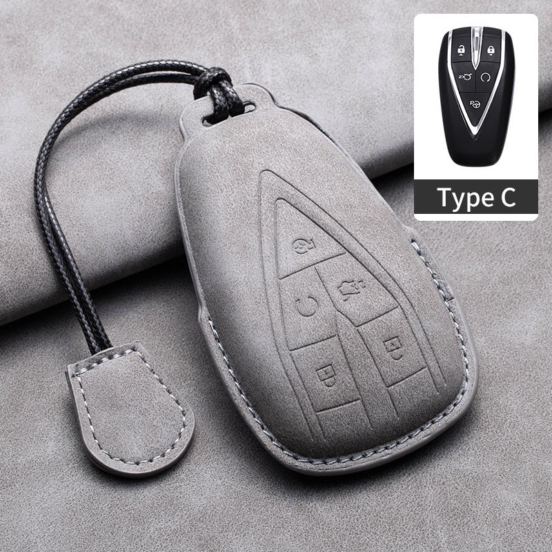 Leather Car Key Case Cover Fob For Changan CS35PLUS CS35 Plus CS55 PLUS CS75 PLUS Eado UNI-T UNI K Oushang X5 X7 EV 2019-2025