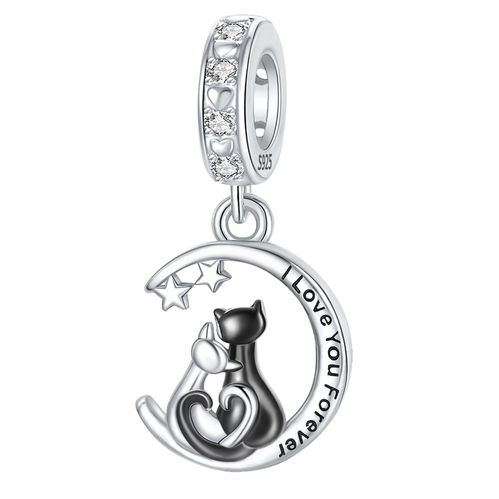 925 Silver Animal Charms Beads for DIY Bracelet Lovely Dog Cat Pendants Jewelry for Women