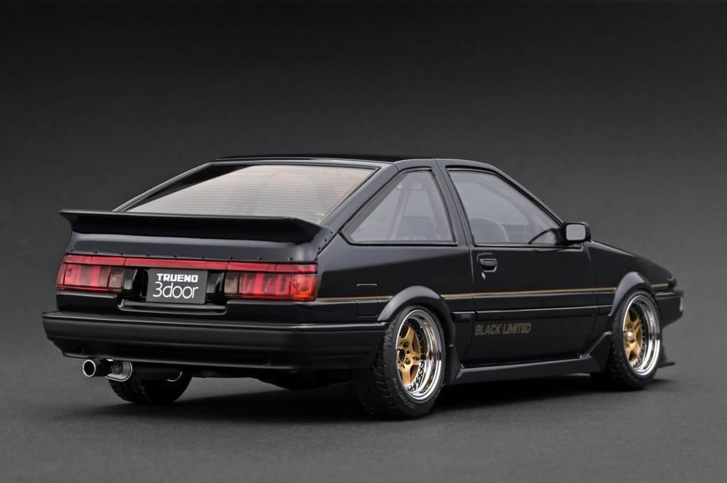 Ignition Model Scale Toyota Sprinter Trueno GT Apex Black Limited Edition Finished Product 1/18 (AE86) 3-Door (IG3490)
