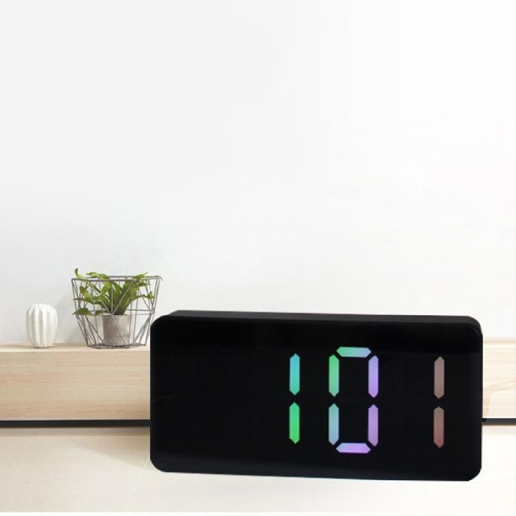 Makeup Mirror Clock RGB Color LED Voice Alarm Timer 5-min Snooze and Auto Dimmer