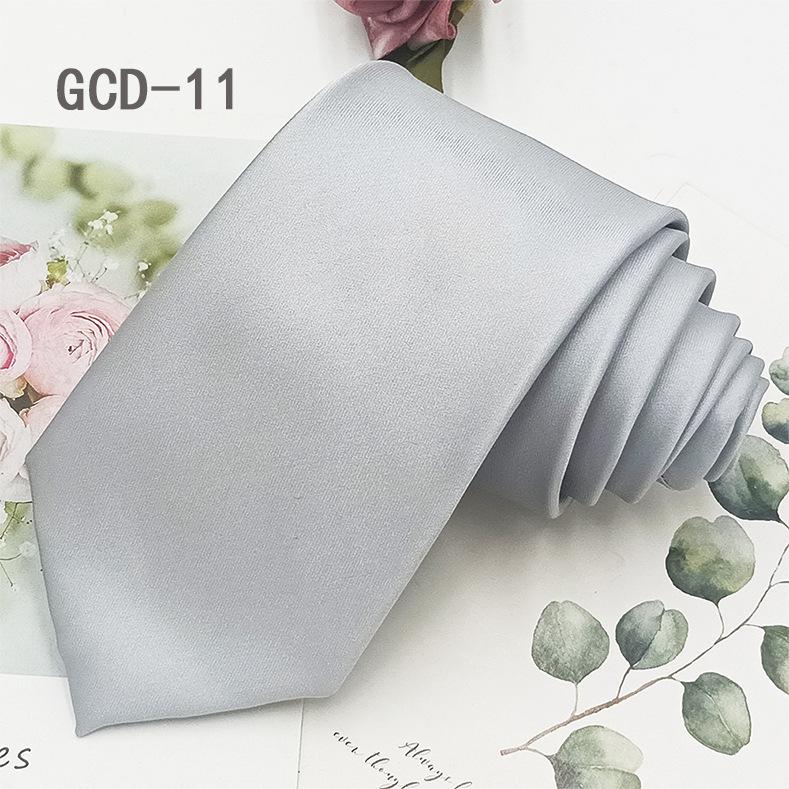 High-Density Yarn-Dyed Black Polyester Silk Tie - 8cm, Formal & Casual