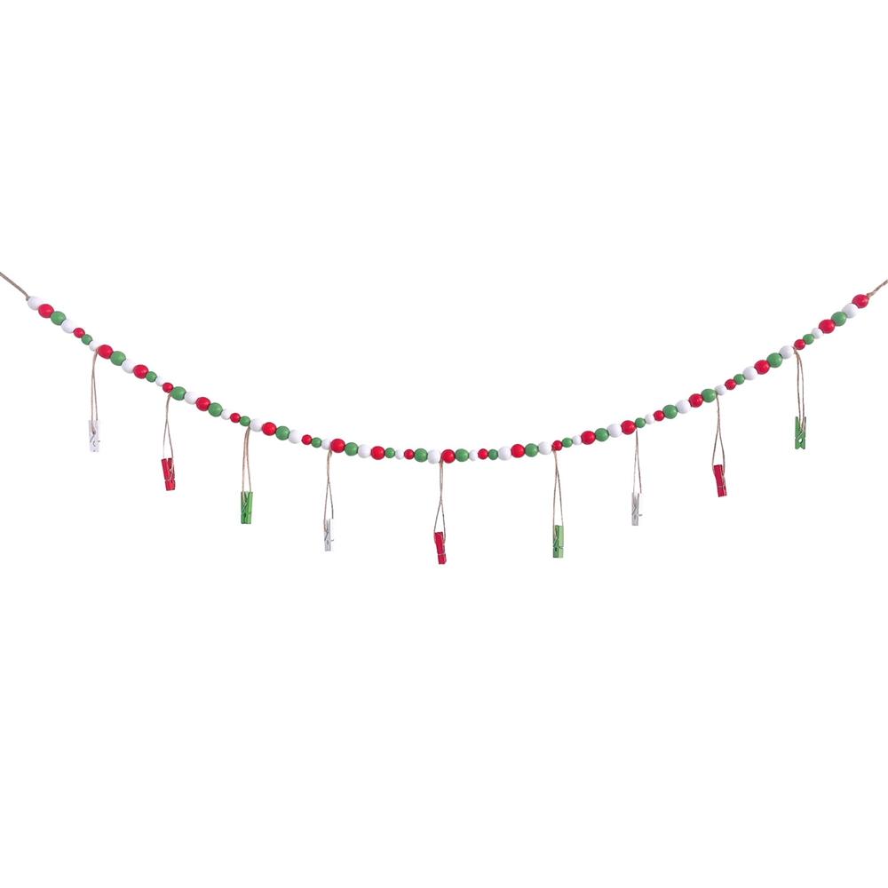 Wandbehang-Fotodisplay mit Holzperlen-Girlande, Collage-Bilderrahmen für Boho-Wanddekoration für rustikale Landdekoration