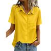 Damskie Bluzki Krótki Rękaw Koszule zapinane na guziki Biznesowe Codzienne Topy do Pracy Ubrania na Lato Wiosnę