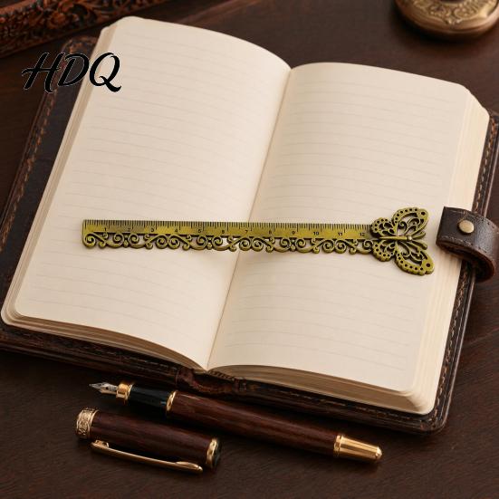Classical Charm Bookmark Butterfly Ginkgo Ruler 2 in 1 Metal Measuring Page