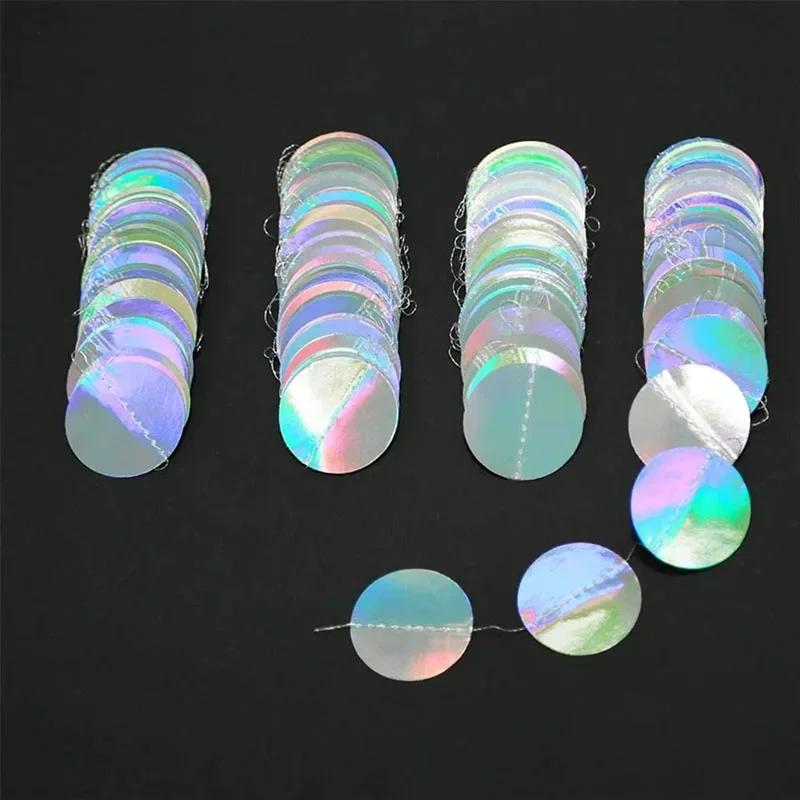 3/4M Silver Iridescent Paper Banner Frozen Party Supplies Birthday Decoration Adult Kids Boy Girl Gender Reveal Wedding Decor