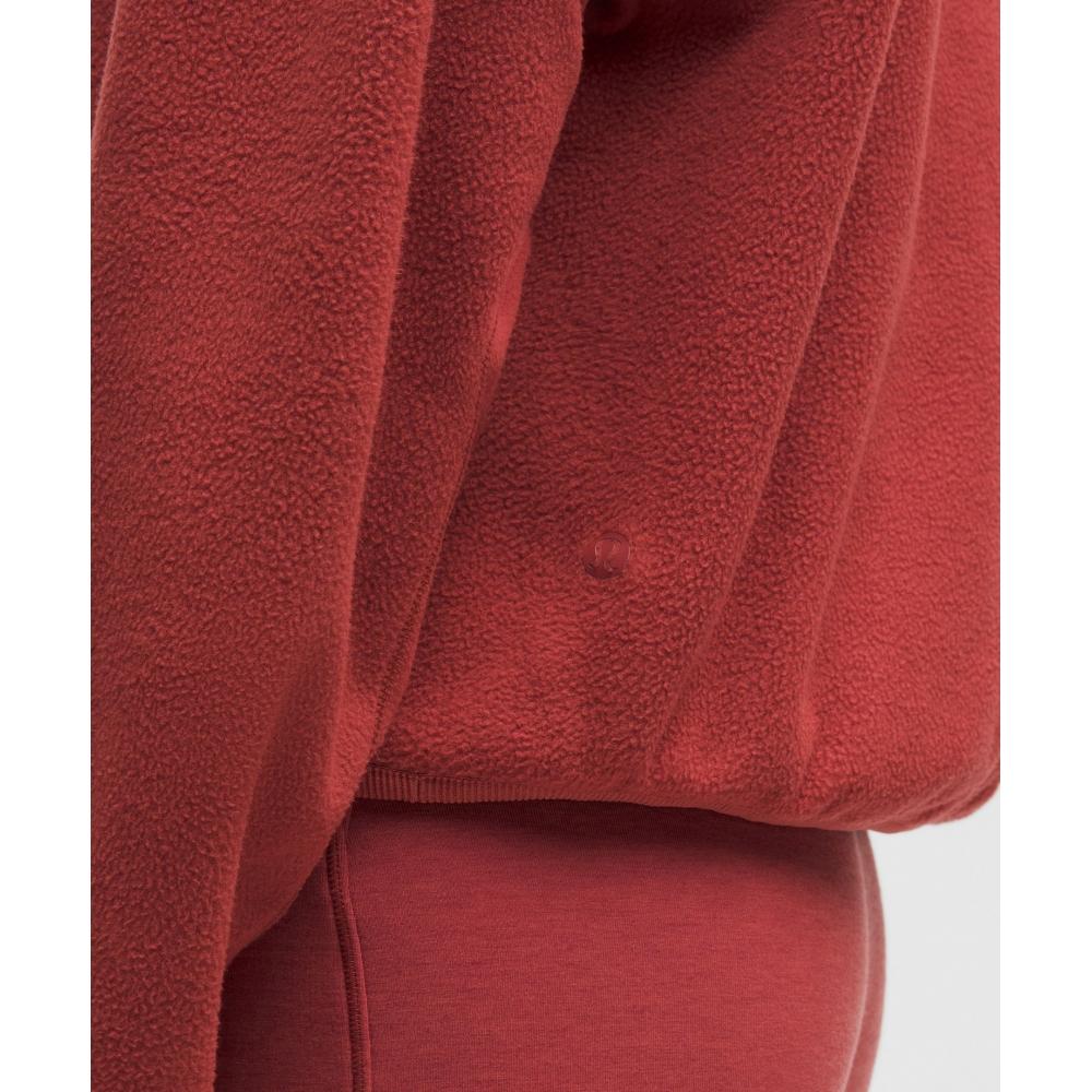 Lululemon Tumbled Fleece Half Zip Jacket Dare Devil Dove Grey Light Ivory