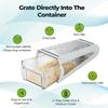 Cheese Grater with Container for Kitchen Vegetable Stainless Steel Grater with Handle Cheese Grater Box NonSlip Base Accessories