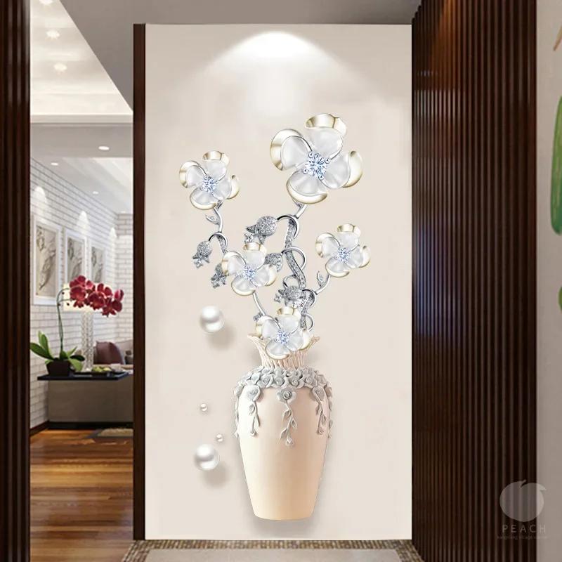 Blumen Vase Wandaufkleber Schlafzimmer Wohnzimmer Zuhause Selbstklebend Wasserdichte Aufkleber