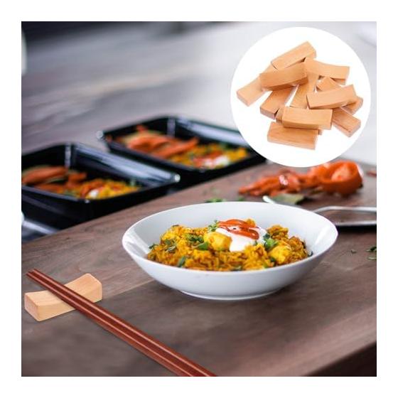 DOITOOL 12PCS Chopstick Rests, Wooden Japanese Style Simple Design Lightweight Portable Chopstick Stand Cutlery Rest for Dining Table Stylish