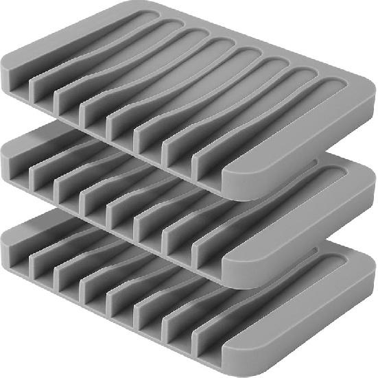 Anwenk Soap Dish for Shower Waterfall Soap Holder Soap Tray Soap Saver Drainer Flexible Silicone for Shower/Bathroom/Kitchen/Counter Top,Keep Soap