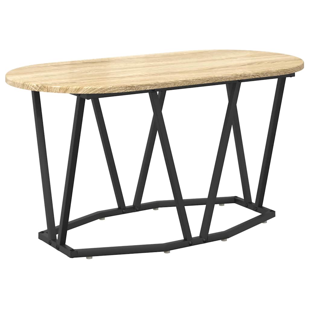 Coffee Table Sonoma Oak 80 x 40 x 40.5 cm Plywood and Metal