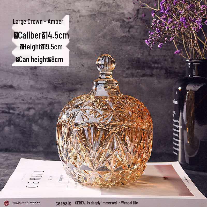 European Glass Candy Jar with Lid – Transparent Storage for Tea, Snacks, Seasonings, Candy, and Dried Fruit