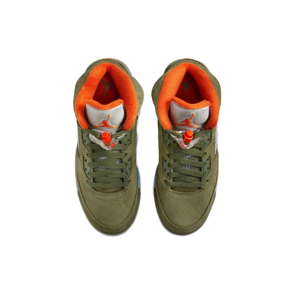 Air Jordan 5 Retro GS Olive 2024 Kids Sneakers Green Army-Olive Solar-Orange 440888-308
