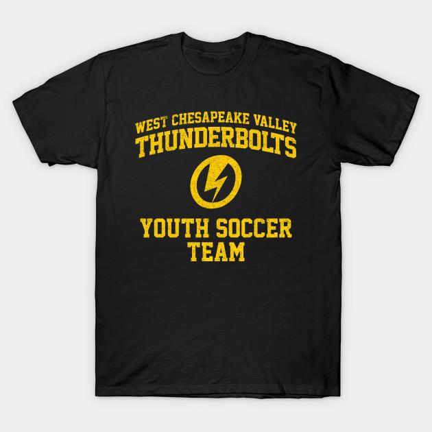 Men Black Print T-shirt West Chesapeake Valley Thunderbolts Youth Soccer No-Cut Transfer Paper Print Cotton Tshirt 2XL чёрный