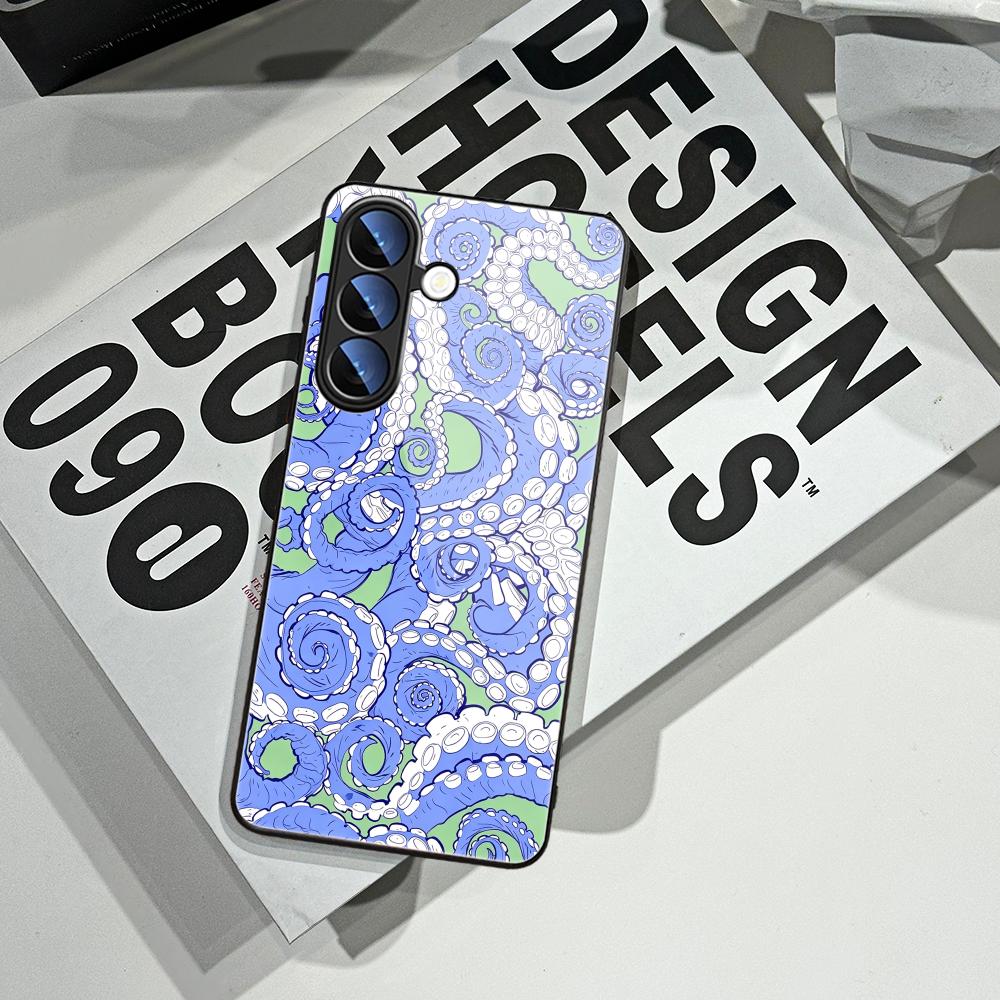 Octopus Antennas Phone Case for Samsung Galaxy S26 Ultra S25 FE S24 S23 S22 Plus S25 Edge S21 Note20 Tempered Glass Covers