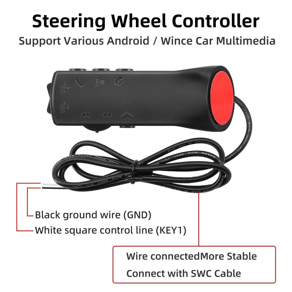 Remote Controller Universal Car Steering Wheel Buttons 8 Keys Car-styling 12V Wireless Control For Music Phone DVD Navigation Multi-functional