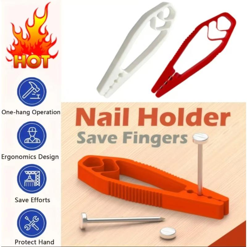 1PCS Portable Nail Fixer Tool Woodworking Nail Fixer Plastic Sliding Joint Pliers Protect Fingers for Maintenance and Woodworking