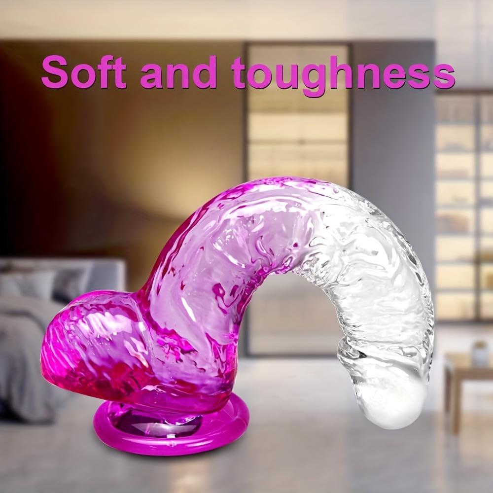 Cute Purple Clear Realistic Anal Plug Toy - Unisex Anal Dilator for Men Women, Pleasure Stimulation Massager
