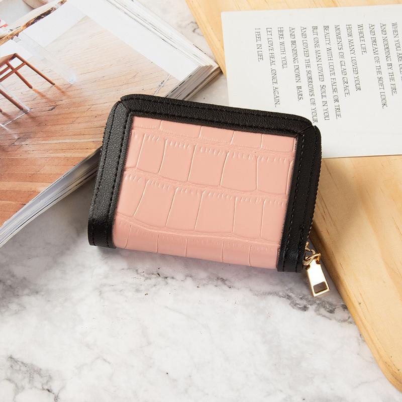 Card bag women's multi-card position solid color simple small fresh student anti-degaussing driver's license small credit card holder