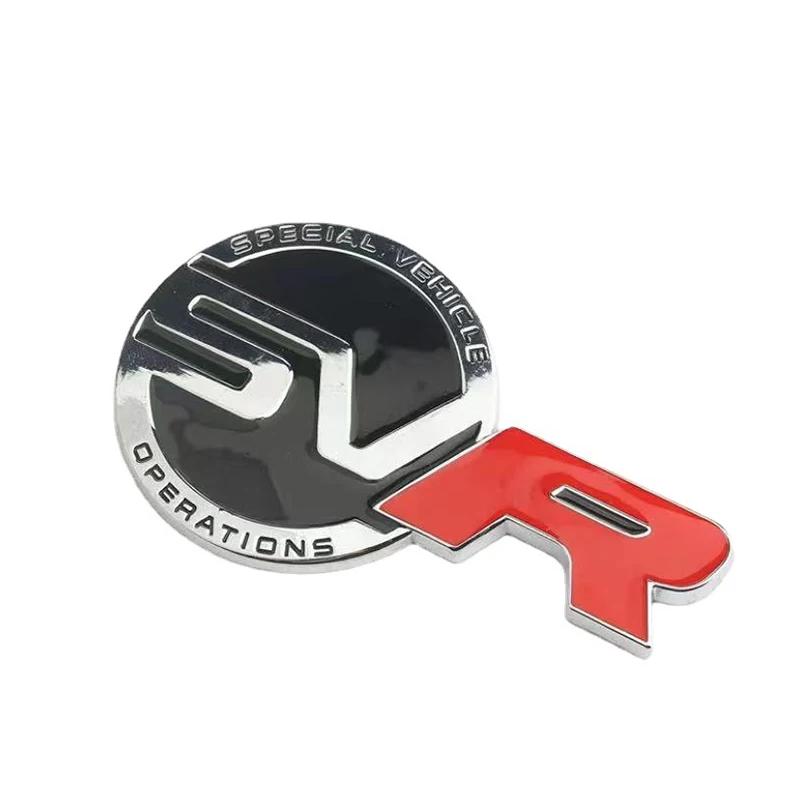 3d Metal Black Red Logo SVR Emblem Car Trunk Badge Decal For Range Rover Sport L494 494 SVR Sticker Accessories