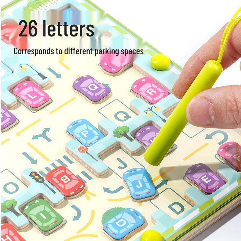 Magnetic Marble Maze Toy: Toddler Parking Lot & Magnet Puzzle for Early Education and Logical Thinking