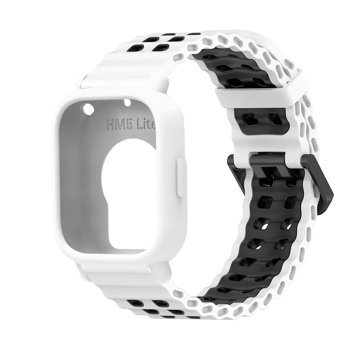 

Морський ремінець+чохол для Redmi watch 5 Active/Lite Двоколірний океанічний ремінець Силіконова накладка для Redmi 5 Lite/Active Спортивний браслет Бампер for redmi 5 active