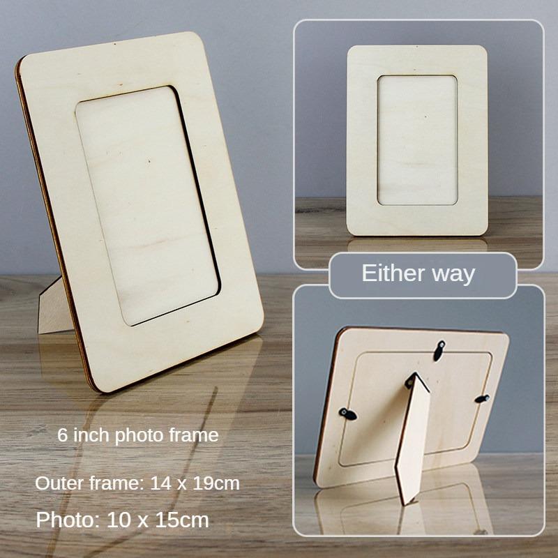 Handmade Photo Frame Base for Fun Parent-child Interaction DIY Production Solid Wood Embryo Home Atmosphere Decoration