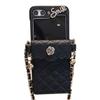 Camellia Plaid Wallet Flip Phone Case for Huawei P50 Pocket Folding for Samsung Zflip5 Chain 4