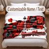 Cards Casino Theme Soft Blanket Personalized Custom Name Text Print Warm Blanket Home Sofa Bedroom Decor