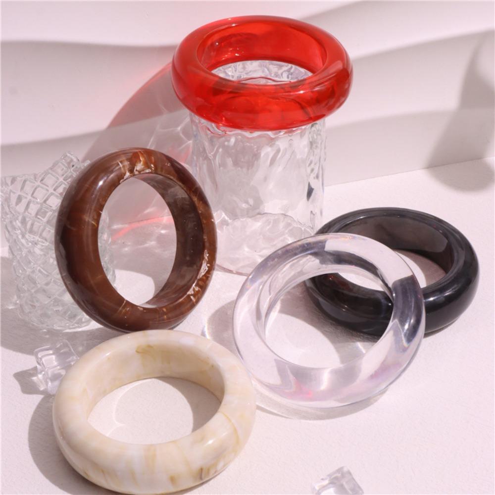 Smudging Wide Bracelet Exaggerated Retro Hand Ring Unique Acrylic Bangle  Women Girls