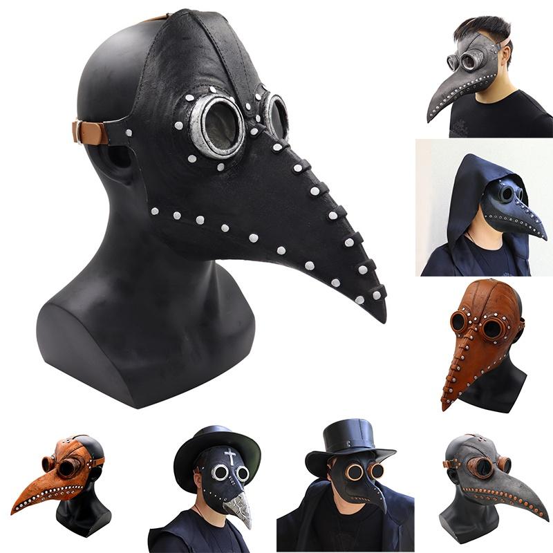 Plague Doctor Bird Mask With Long Nose Beak For Authentic Halloween Cosplay Look