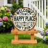 Outdoor Metal Wall Decor Round Welcome Sign Funny Don't Ruin It Quote for Front Door Porch Patio Garden Yard Fence Home Entryway