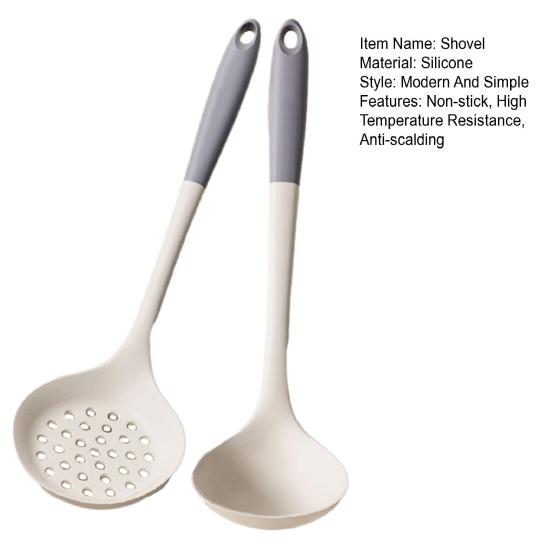 Silicone Spatula Non-Stick Cookware Safe Turner & Slotted Spoon Heat-Resistant Scratch-Free Easy-Clean Kitchen Utensils for Frying Stirring Serving