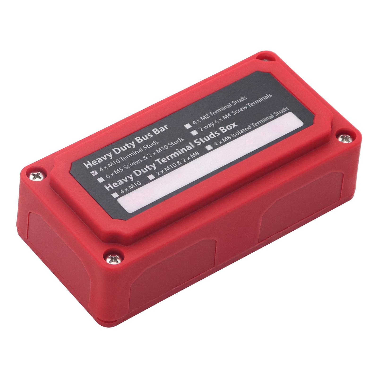 

Батарейный блок модульной конструкции, водонепроницаемый шинный блок постоянного тока 48 В с разъемом M10Post и емкостью 200 А для автомобильной лодки красный