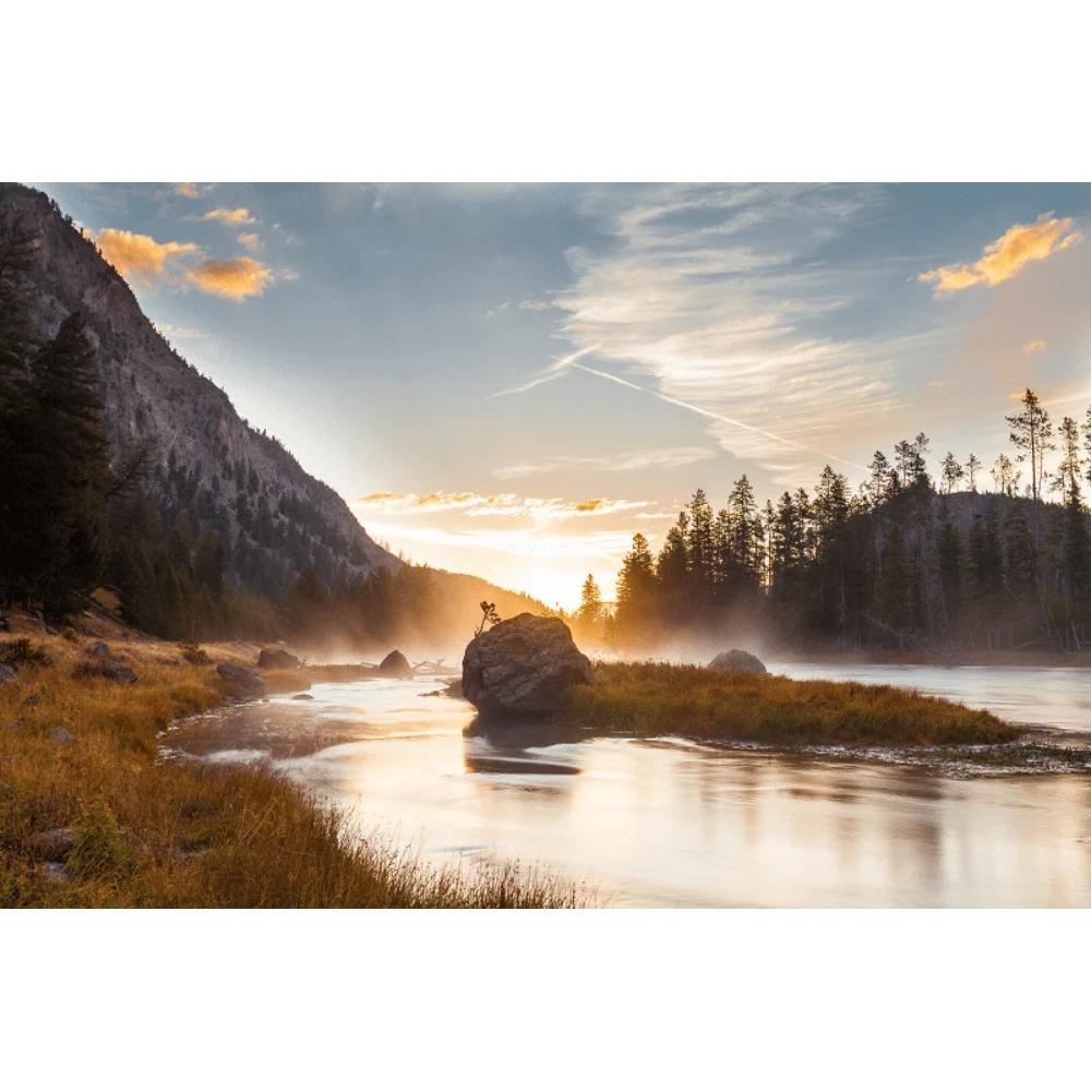 Sunset Mountains Sky Posters Sea Landscape Canvas Painting Natural Scenery Wall Art Pictures Living Room Home Decor Gift Poster