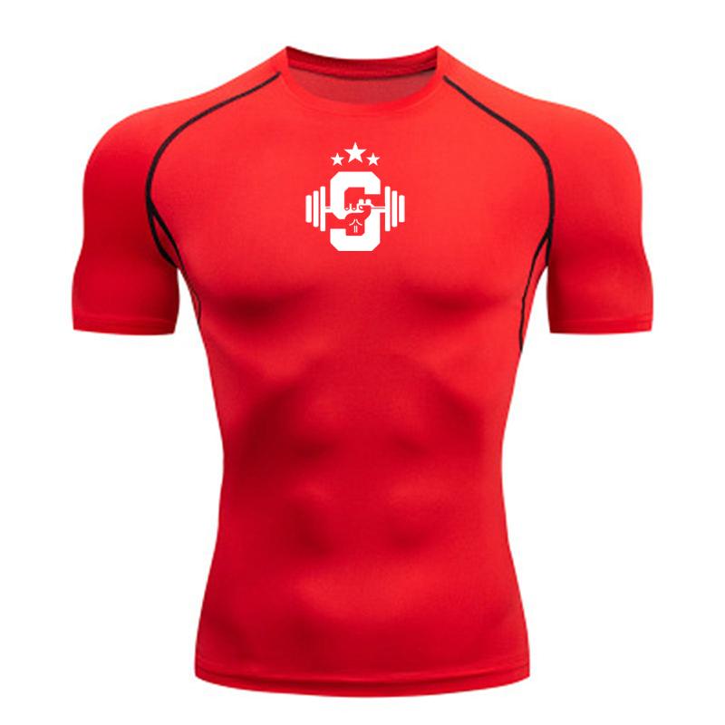 

Мужская компрессионная футболка для бега с короткими рукавами, спортивные футболки для тренажерного зала и фитнеса, мужской спортивный костюм для бега Homme, спортивная рубашка, топы XXXL