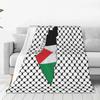 Palestine Map Palestinian Kufiya Hatta Blankets Coral Fleece Plush Traditional Keffiyeh Pattern Throw Blanket for Bed Bed Rug