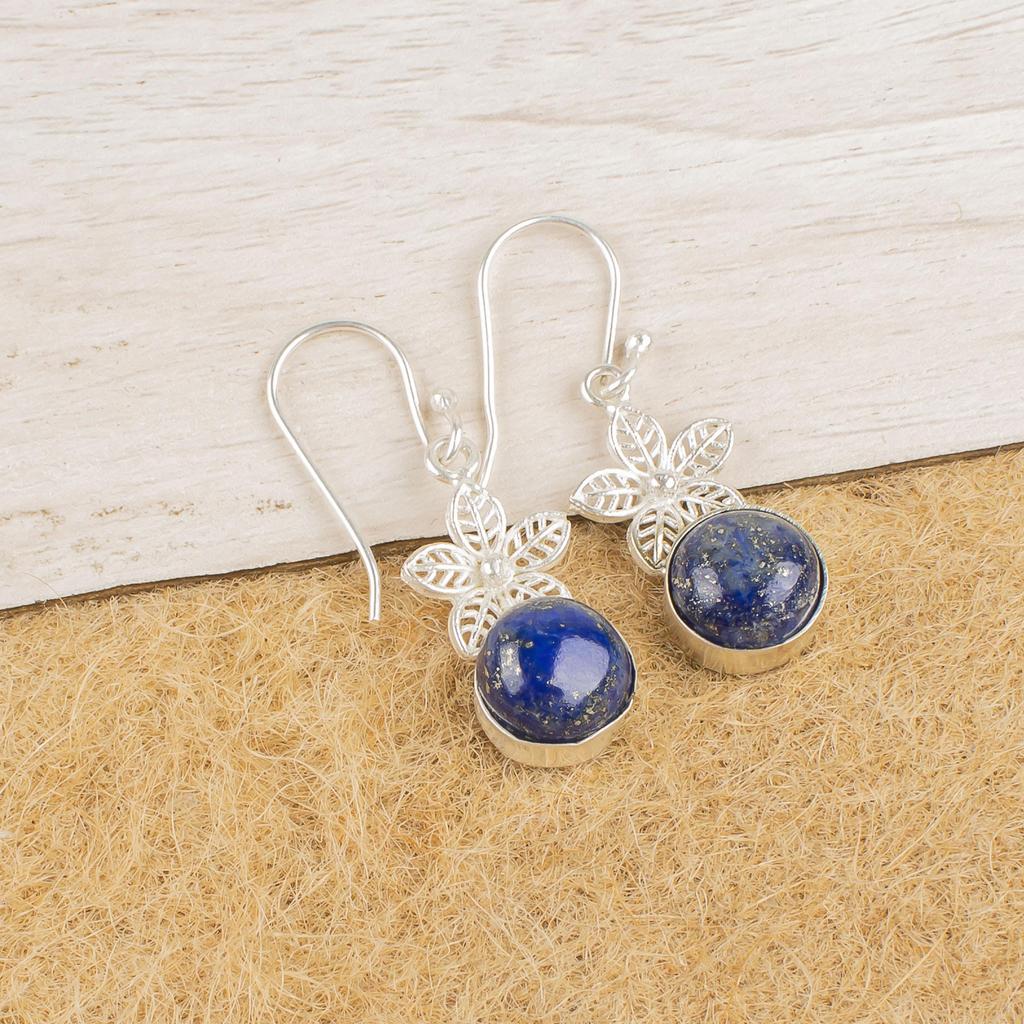 Lapis Lazuli Earrings Handmade Jewelry, 925 Solid Sterling Silver Earrings Designer Gemstone Jewelry Earrings, Gift For Mom