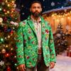 Men's Ugly Christmas Corduroy Warm Pocket Suit Jacket Cardigan Men's Casual Suit