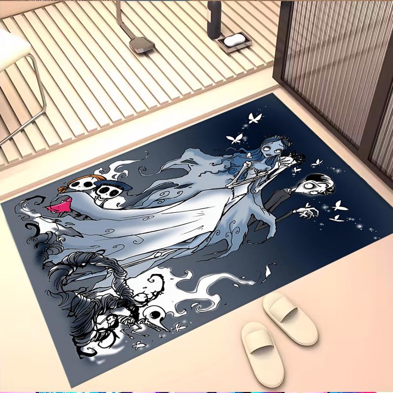 Corpse Bride Print Rug, Washable Floor Carpet, For Entryway Dorm Laundry Room Office Study, Home Decor Birthday Christmas Gift
