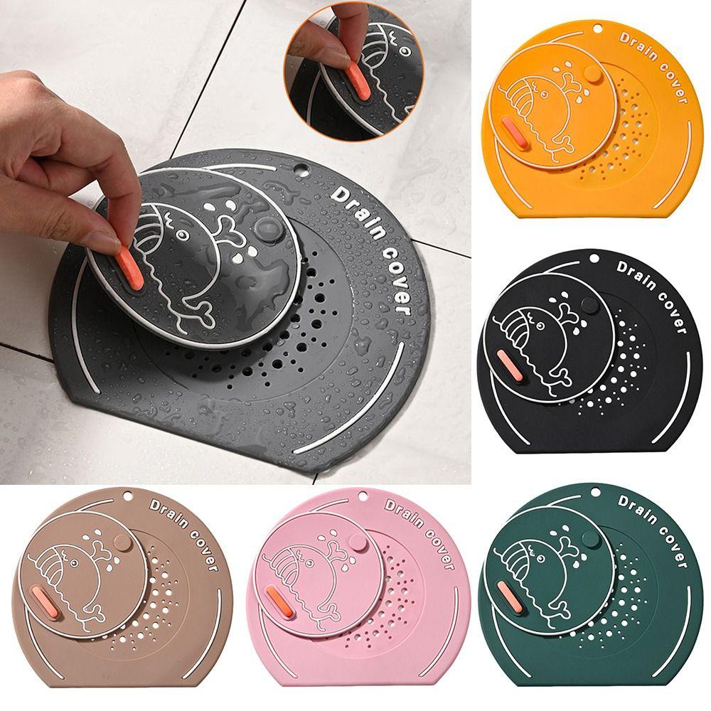 Anti-odor Floor Drain Mat Silicone Kitchen Sink Seal Mat for Bathroom Hair Collection