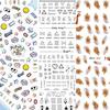 1 Sheet Flowers Water Transfer Decals Nail Art Stickers Tips DIY Manicure Tools