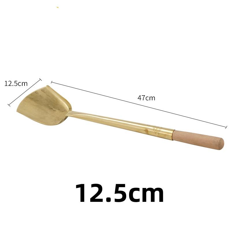 big long pure copper spatula shovel chef cooking cocina utensilios blade Kitchen Utensil Wooden Handle Turner Soup Spoon wok