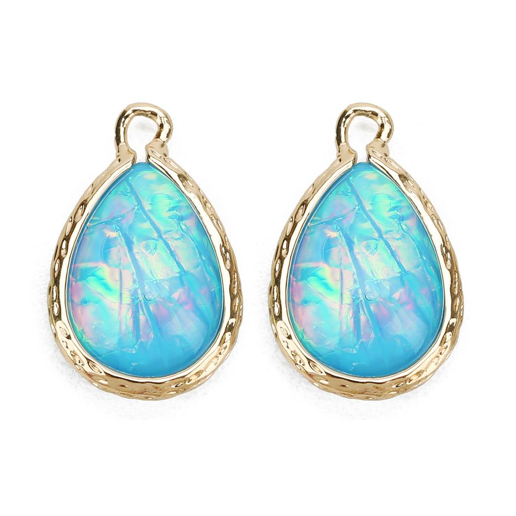 5Pcs/lot Resin Charm Beads Imitation Opal Water Drop Shape Pendant for Jewelry Making DIY Necklace Bracelet Earring Accessories