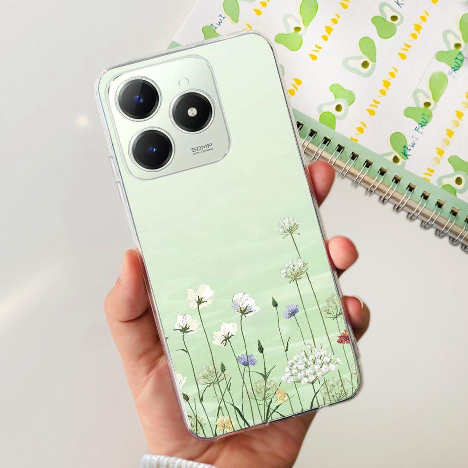Für Realme C61 Hülle Realme C63 Niedliche Katzen-Cartoon-Bemalte Abdeckung Weiche Silikon-Handyhülle Für Realme C61 RealmeC61 RealmeC63 Fundas