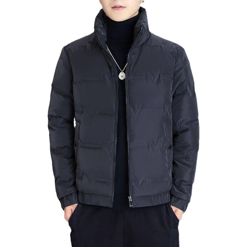 Men's Warm Down Jacket - New Style, Letter Pattern, Stand Collar, Versatile, Trendy, Lightweight Winter Fashion.