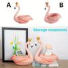1Pcs Kreative Harz Handwerk Veranda Hause Lagerung Ornamente Flamingo Dekoration Lagerung Box