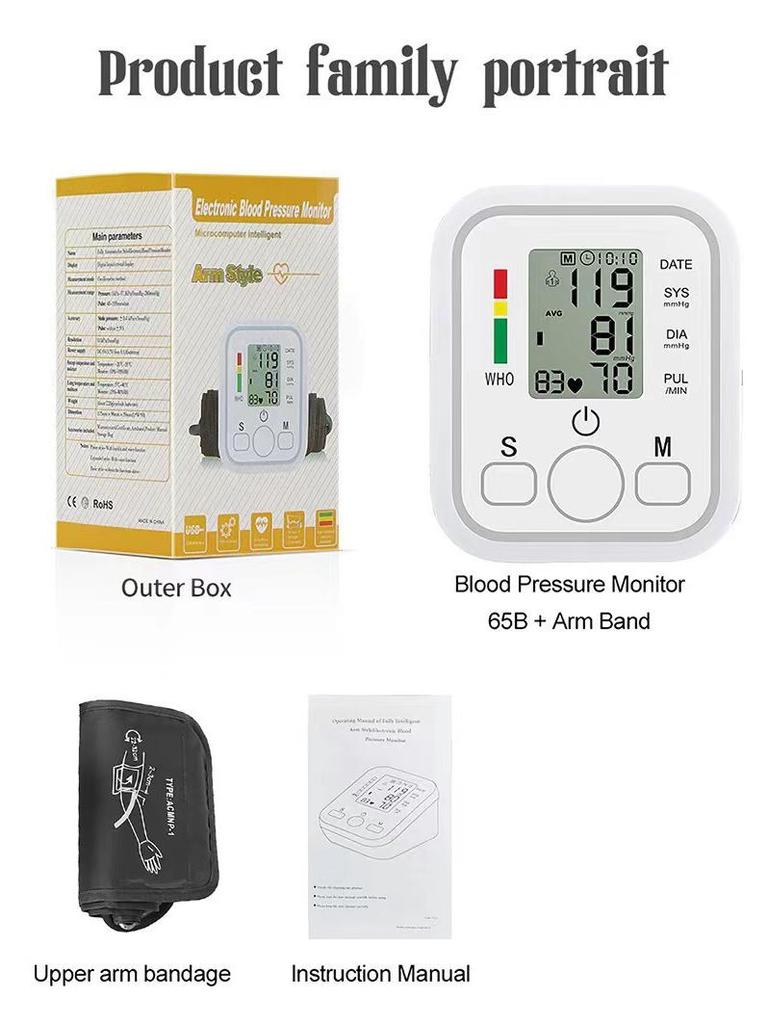 Wrist Blood Pressure Monitor for Home Use - Elderly Friendly, Rechargeable, Voice-Activated