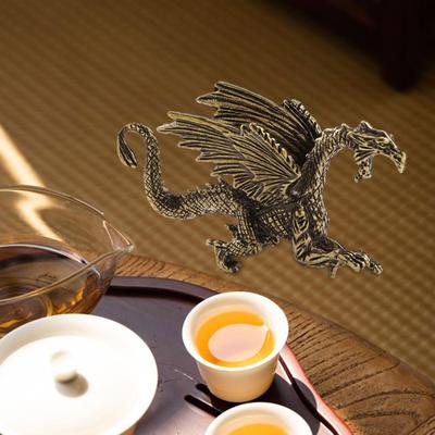 Copper Mini Dragon Sculpture with Table Decoration Souvenir Kung Fu Tea Pet Miniature for Home