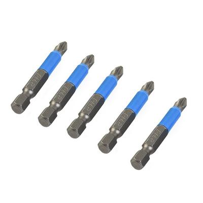 Embouts de tournevis 50mm 5 pièces antidérapants bleu + argent Durable